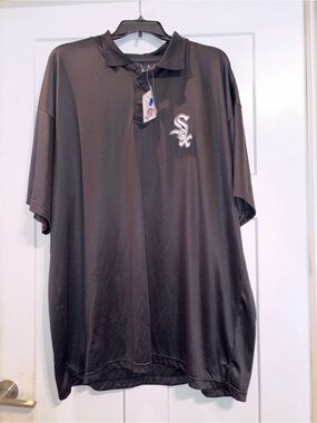 Majestic Chicago White Sox black polo shirt Sz 4XT (tall) NWT